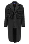 Junya Watanabe Patchwork Coat Featuring Multiple Pockets In Gray