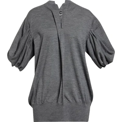 Junya Watanabe Fine Gauge Worsted Wool Jersey Sweater In Gray