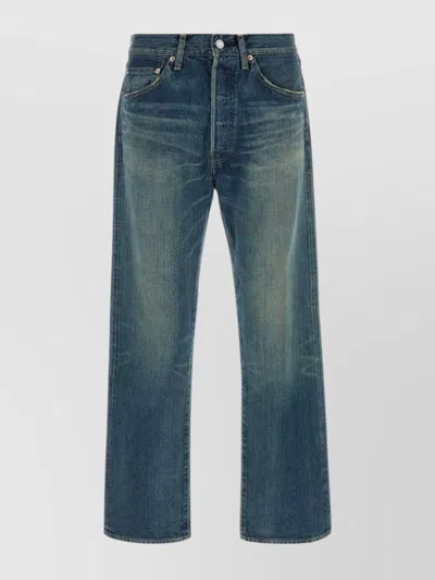 Junya Watanabe Five-pocket Denim Trousers Featuring Belt Loops In Animal Print