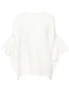 Junya Watanabe Flared-cuffs Bouclé Blouse In White