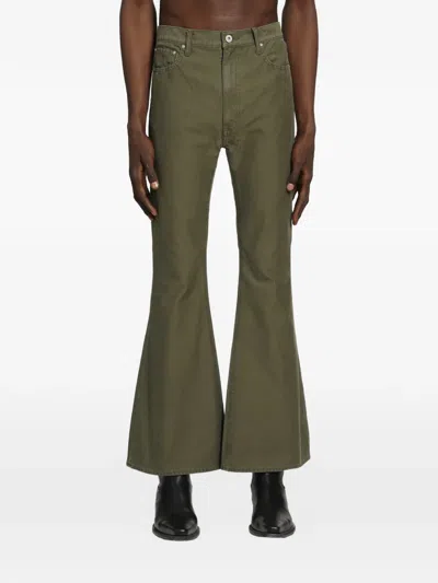 Junya Watanabe Flared Five-pocket Jeans In Green