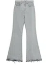 Junya Watanabe Flared Jeans With A Worn Effect In Grey