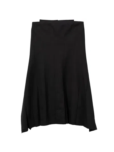 Junya Watanabe Flared Wrap Midi Skirt In Blue