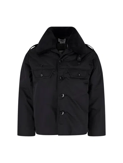 Junya Watanabe Fleece Collar Padded Jacket In Black