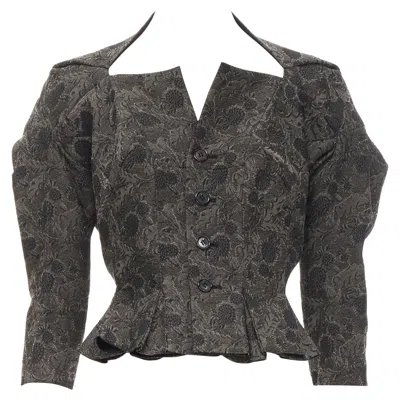 Junya Watanabe Floral Lace Jacquard Transformable Jacket In Grey