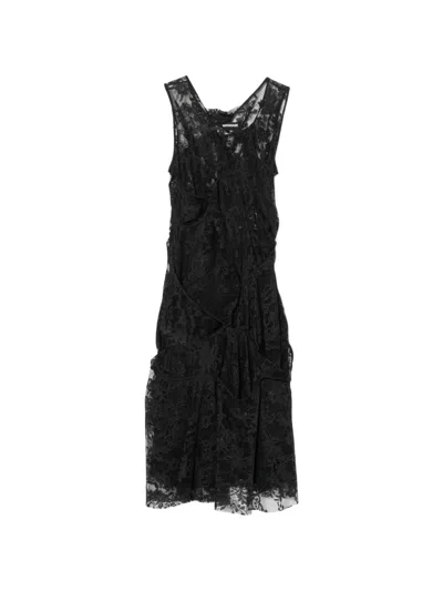 Junya Watanabe Floral-lace Mini Dress In Black