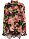 Junya Watanabe Flower Pattern Printed Shirt In Black