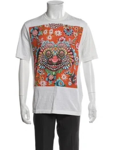 Pre-owned Junya Watanabe Floral Print Crew Neck T-shirt In Neutral