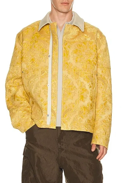Junya Watanabe Floral Print Jacket In Yellow