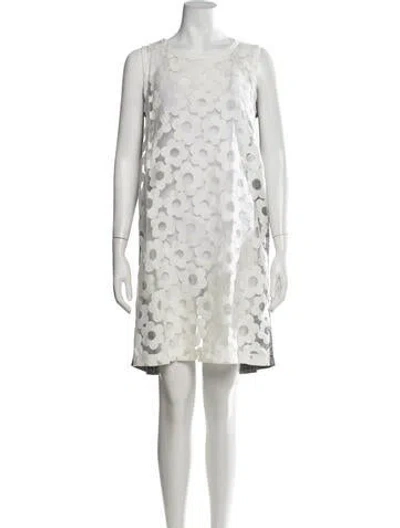 Pre-owned Junya Watanabe Floral Print Mini Dress In Neutrals