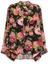 Junya Watanabe Flower Pattern Printed Shirt In Black