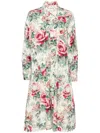 Junya Watanabe Floral-print Shirt Dress In Neutrals