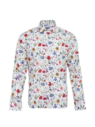 Junya Watanabe Man Floral-printed Buttoned Shirt In Multi