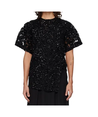 Junya Watanabe Floral T-shirt In Black