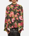 Junya Watanabe Flower Pattern Printed Shirt In Black