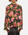 Junya Watanabe Flower Pattern Printed Shirt In Black