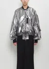 Junya Watanabe Foiled Cotton Bomber Jacket In Silver