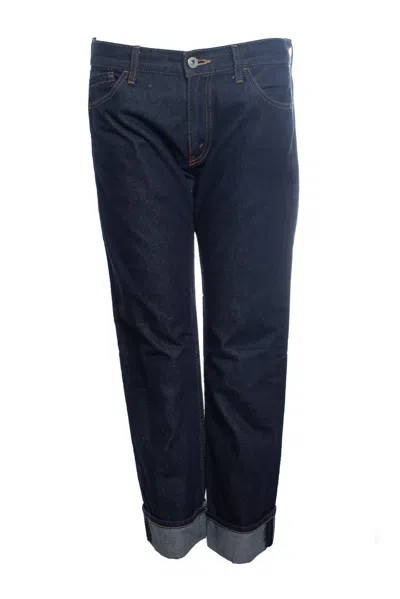 Junya Watanabe , Folded Ankle Indigo Dark Jeans In Blue