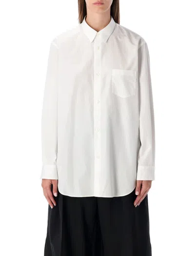 Junya Watanabe Regular Fit Cotton Shirt Featuring Pocket In White