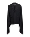 Junya Watanabe Wool Cape With Tailored Fit And Mid-length In Black