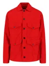 Junya Watanabe Emporio Armani Allover Logo Cotton Polo Shirt In Red