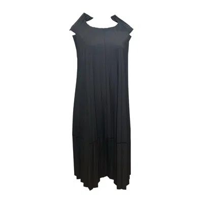 Pre-owned Junya Watanabe F/w 1998 Comme Des Gar�ons Black Accordion-pleated Sleeveless Midi Dress