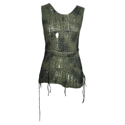 Pre-owned Junya Watanabe F/w 2006 Distressed Knit Tank Top In Black