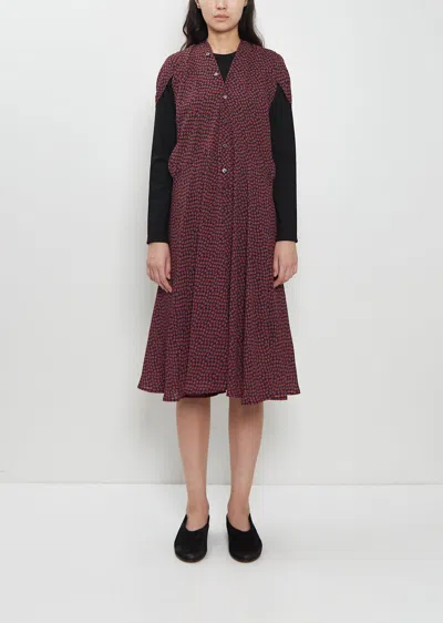 Junya Watanabe Georgette Flower Print Layered Dress