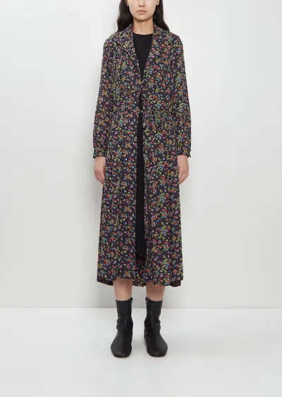 Junya Watanabe Georgette Flower Print Layered Wrap Dress In Multi