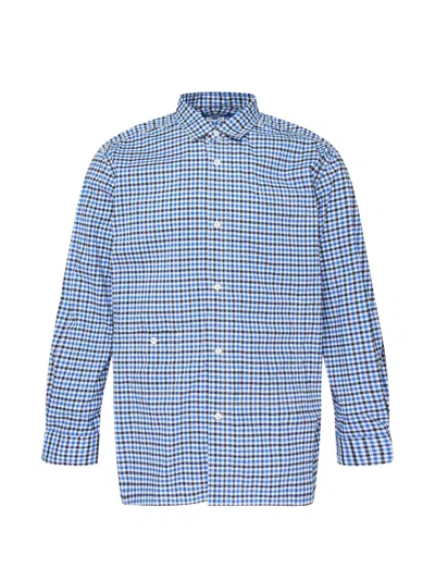 Junya Watanabe Gingham-check Panelled Shirt In Blue