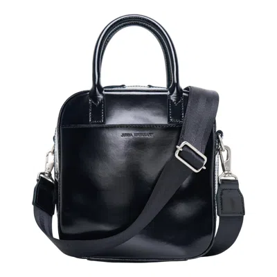 Junya Watanabe Glazed Leather Crocodile Crossbody In Black