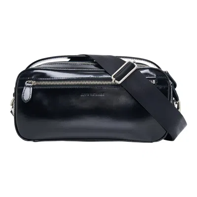 Junya Watanabe Glazed Leather Hairhide Crossbody In Black