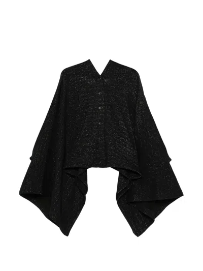 Junya Watanabe Glitter-effect Button-up Sweater In Black