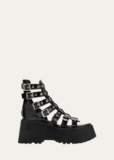 Junya Watanabe Platform Buckled Sandals In Black
