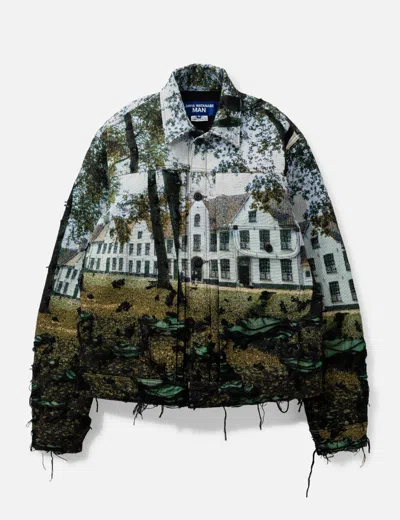 Junya Watanabe Gobelin Weave Trucker Jacket In Blue