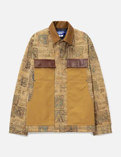 Junya Watanabe Gobelin Weave X Cotton Duck Jacket In Gold