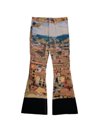 Junya Watanabe Gobelin-weave Button-fastening Trousers In Multi