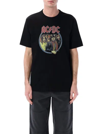 Junya Watanabe Graphic Acdc T-shirt With Ribbed Crewneck In Black