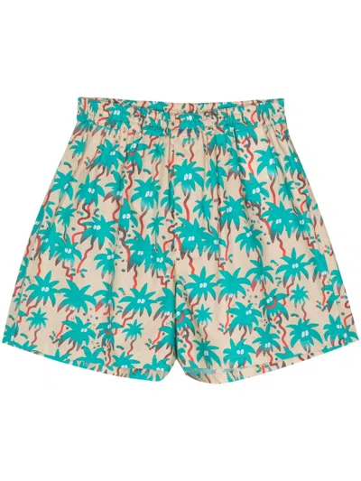 JUNYA WATANABE GRAPHIC-PRINT COTTON SHORTS