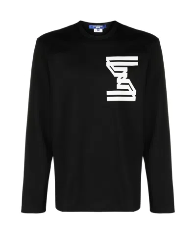 Junya Watanabe Graphic-print Cotton T-shirt In Black