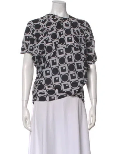 Pre-owned Junya Watanabe Graphic Print Crew Neck Top In White
