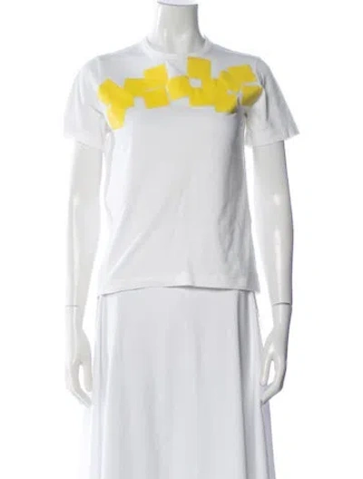Pre-owned Junya Watanabe Graphic Print Crew Neck T-shirt In White