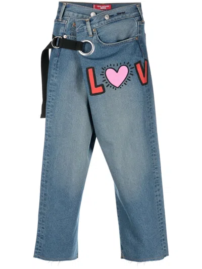 Junya Watanabe Jeans Mit Riemen In Blue