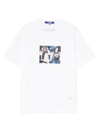 Junya Watanabe Graphic Print Short Sleeve T-shirt In White