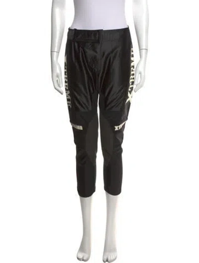 Pre-owned Junya Watanabe Graphic Print Straight Leg Pants In Black