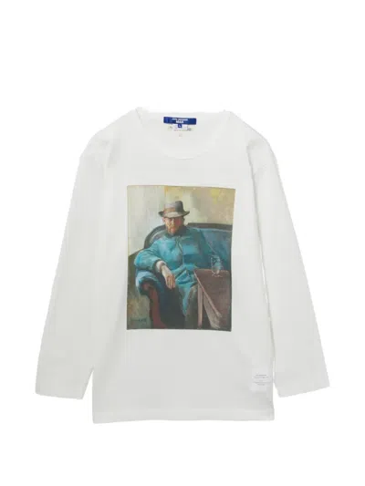 Junya Watanabe White Printed Edvard Munch Linen Shirt