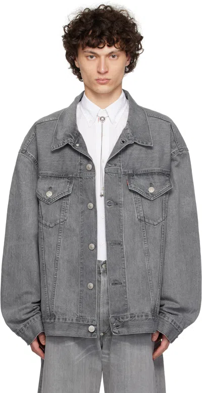 JUNYA WATANABE GRAY LEVI'S EDITION GARMENT TREATED W NAME DENIM JACKET