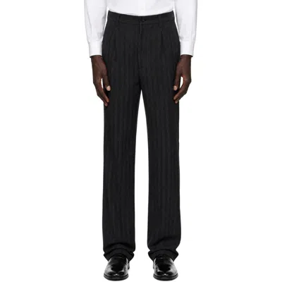 Junya Watanabe Striped Casual Trousers In Gray