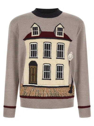 Junya Watanabe Grey Jacquard Sweater In Neutral