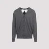 Junya Watanabe Grey Wool Buttoned Sweater In Grey